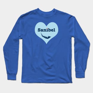 Sanibel Island Blue Heart Long Sleeve T-Shirt